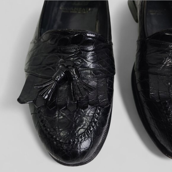 DAVANZATI Handmade Italy Black 8 D Tassel Loafer Shoes main image 5
